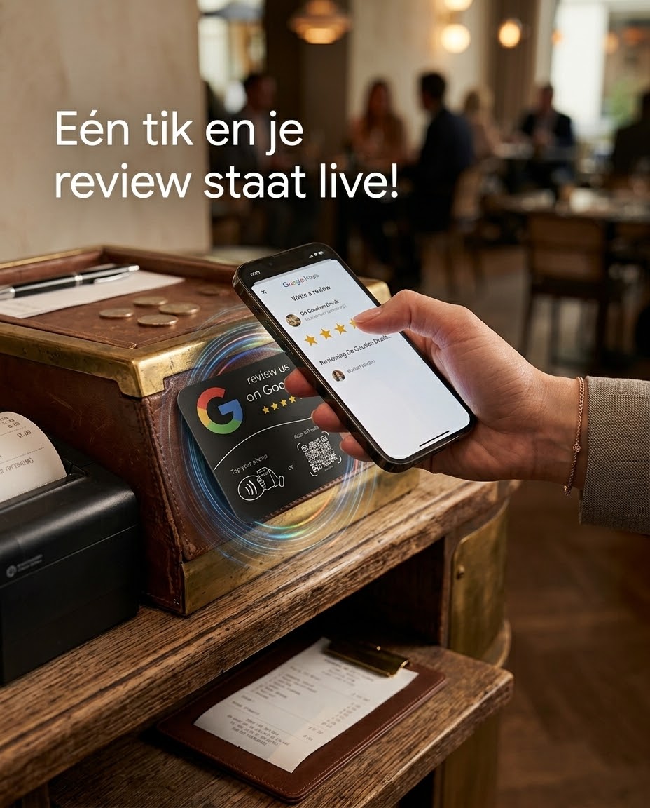 Reviewkaart op maat gemaakt voor uw bedrijf