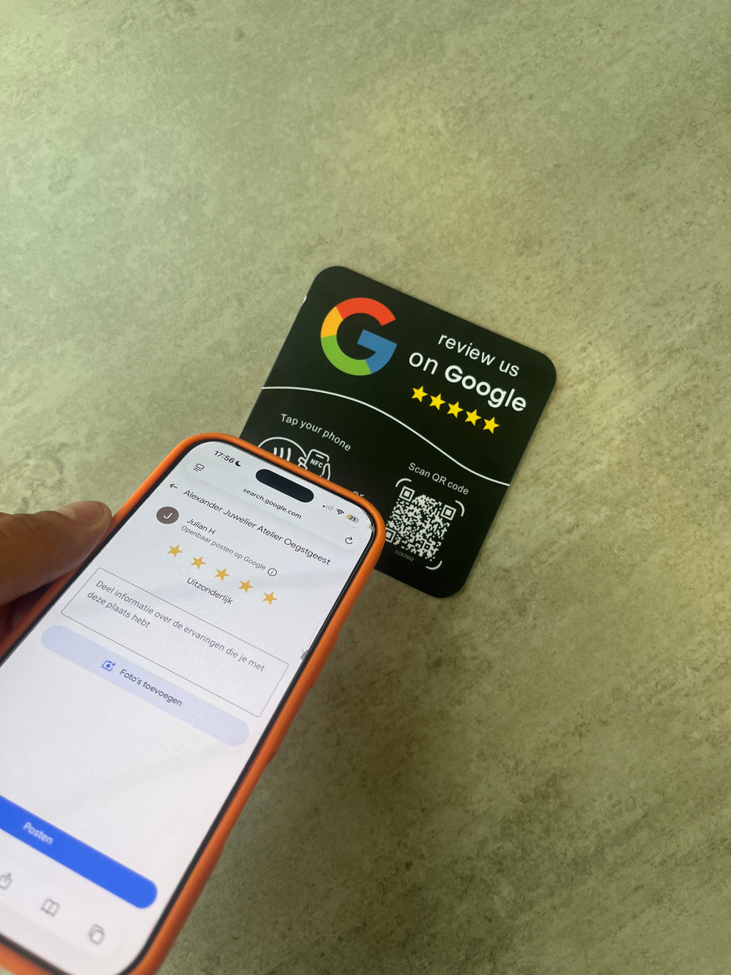 TapScale Black — Google Review Kaart
